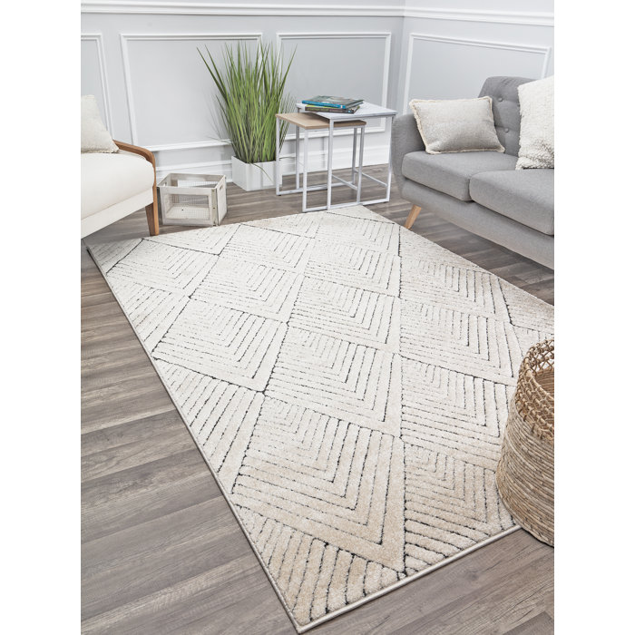 CosmoLiving by Cosmopolitan Cadence Contemporary Alabaster Area Rug